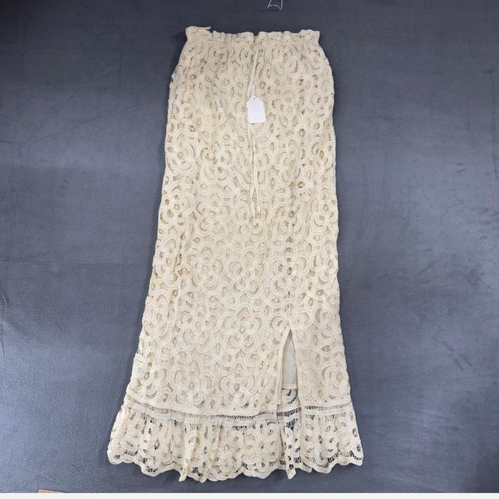 Double D Ranch silver label intricate lace top matching skirt RTL $995 S New - Picture 3 of 9